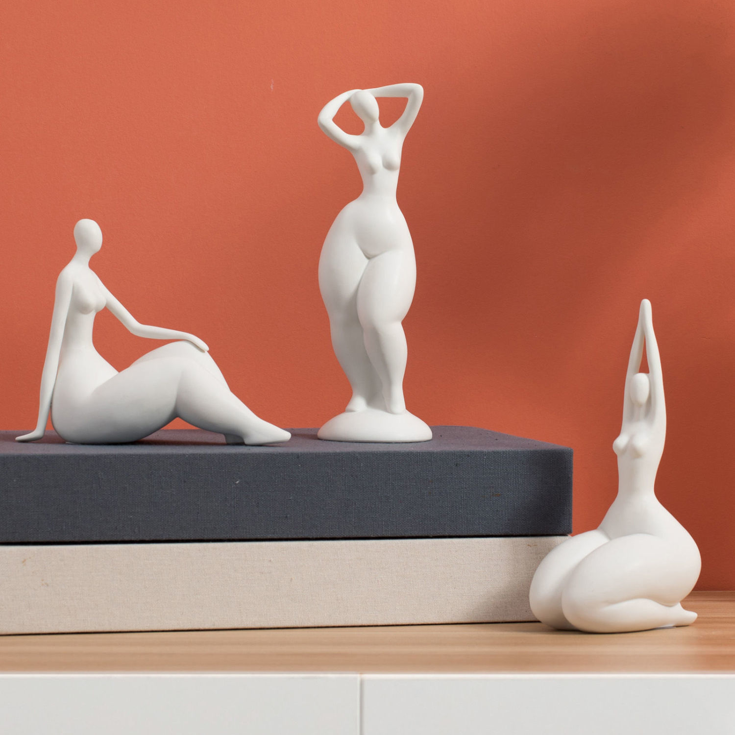 Home Office Yoga Room Ideas - Modern Minimalist Abstract Ceramic Yoga Figurine