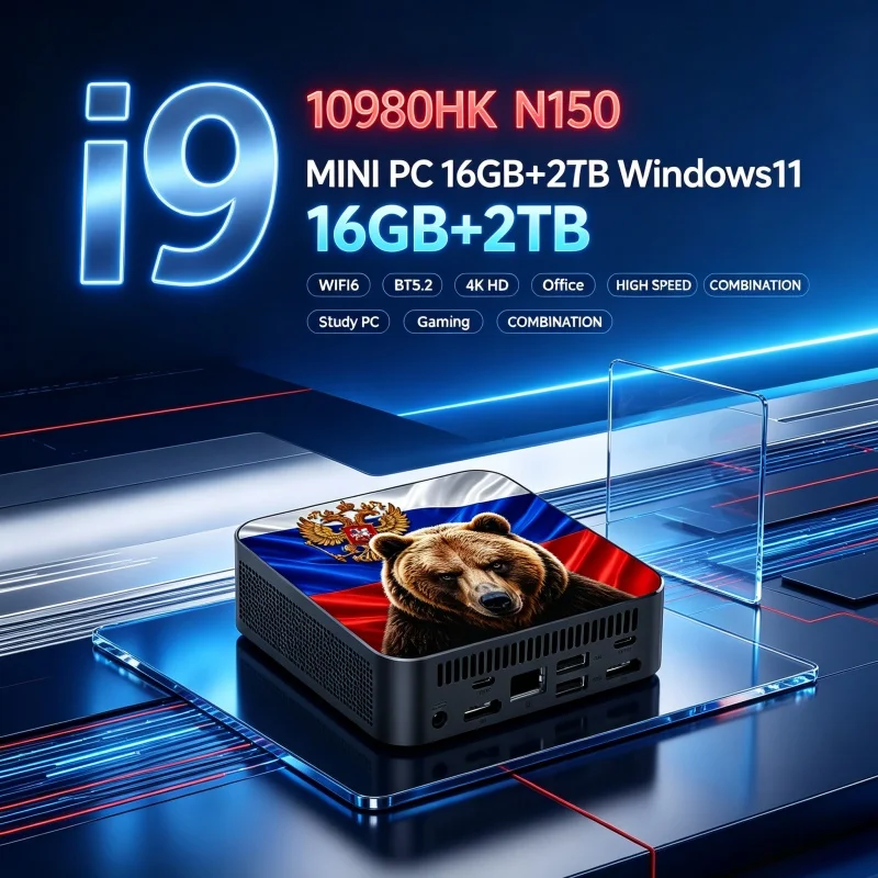Home Office Windows 11 - Russian Brown Bear Mini PC Intel